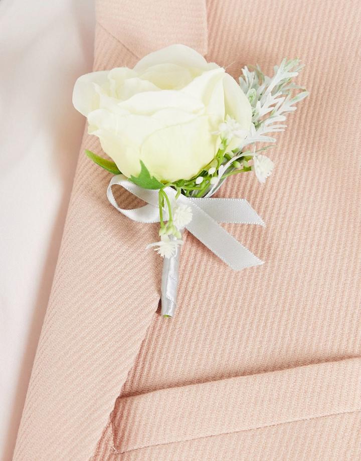Asos Design Wedding Flower Corsage In White