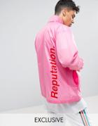 Reclaimed Vintage Inspired Retro Lightweight Jacket In Neon Pink - Pink