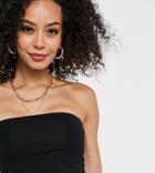 Asos Design Tall Ultimate Bandeau Crop Top In Organic Cotton In Black