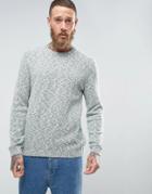 Asos Mixed Yarn Sweater In Green & Ecru Twist - Green