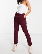 In The Style X Naomi Genes Straight Leg Sweatpants In Burgundy-red