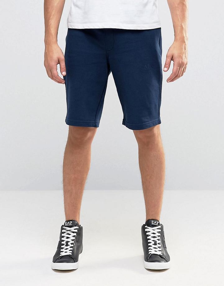 Armani Jeans Sweat Shorts With Logo In Navy - Navy