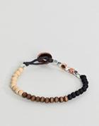 Classics 77 Mixed Beaded Bracelet With Burnished Copper Button Closure - Black