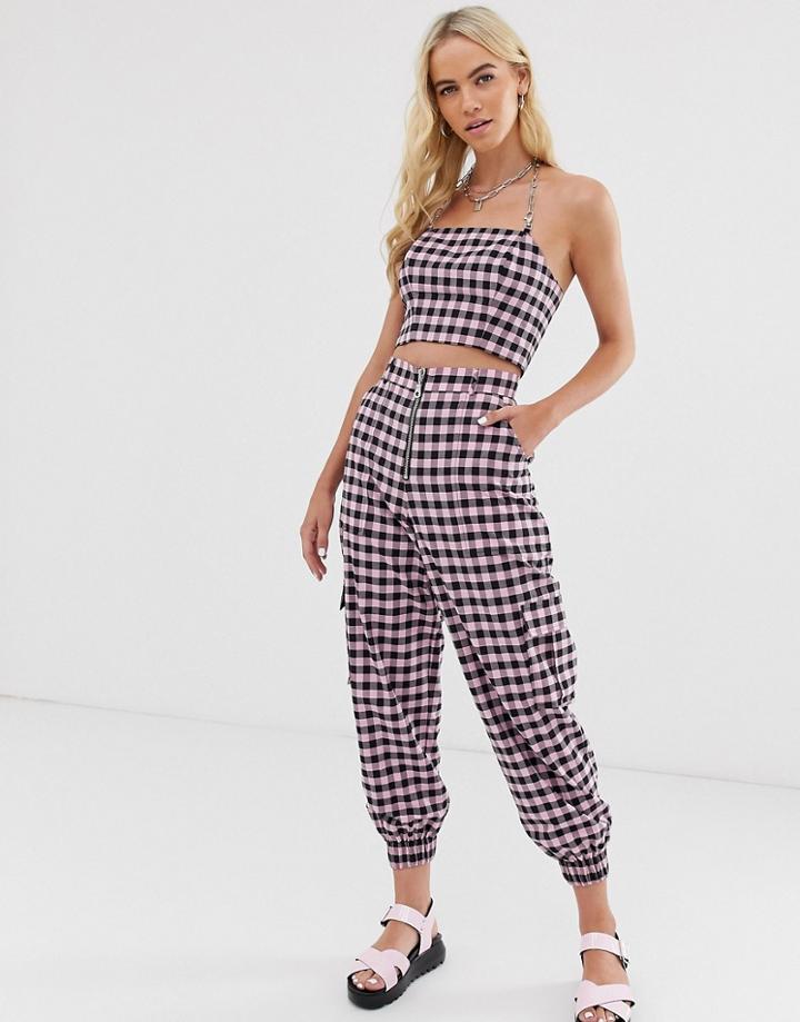 The Ragged Priest Gingham Pants Two-piece-purple