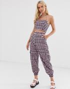 The Ragged Priest Gingham Pants Two-piece-purple