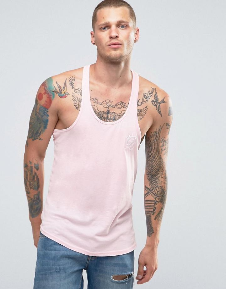 Gym King Racer Back Tank With Logo - Pink