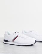 Tommy Hilfiger Iconic Leather Runner Stripe Sneakers In White
