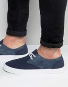 Pointer Chester Sneaker In Canvas And Suede - Blue