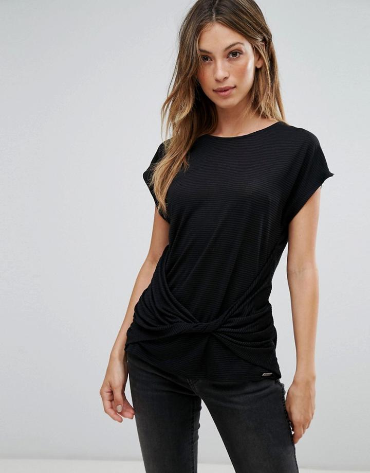 Bellfield Mimosa Twist Front Top - Black