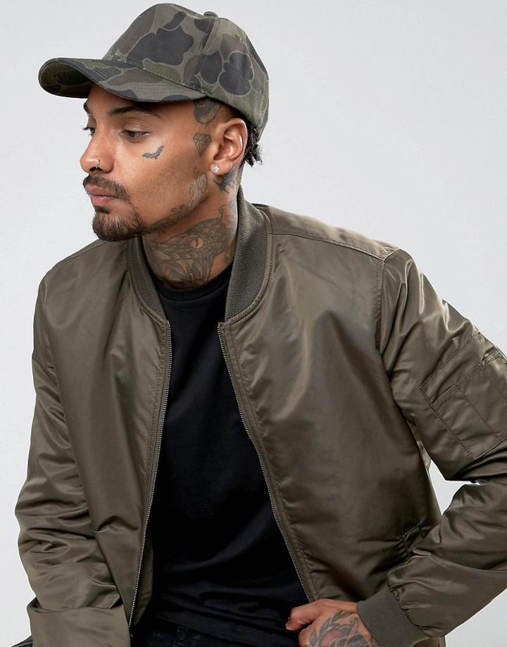 Mitchell & Ness Slouch Baseball Adjustable Cap In Camo - Green