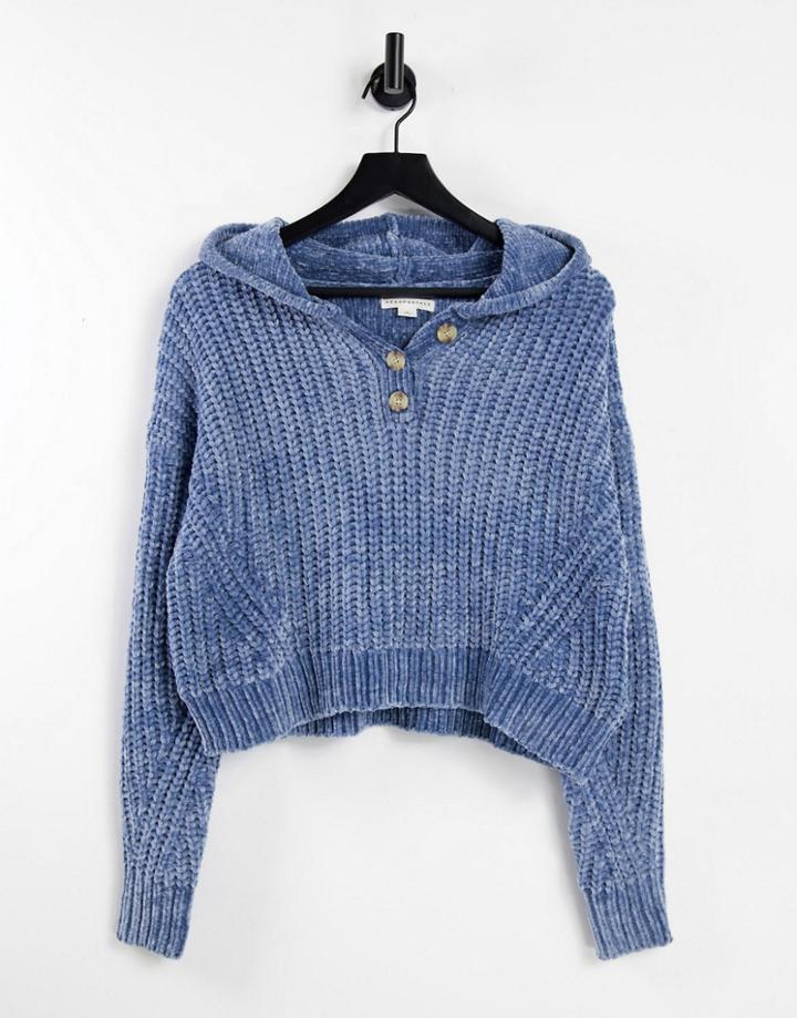 Aeropostale Chenile Henley Hoodie In Navy