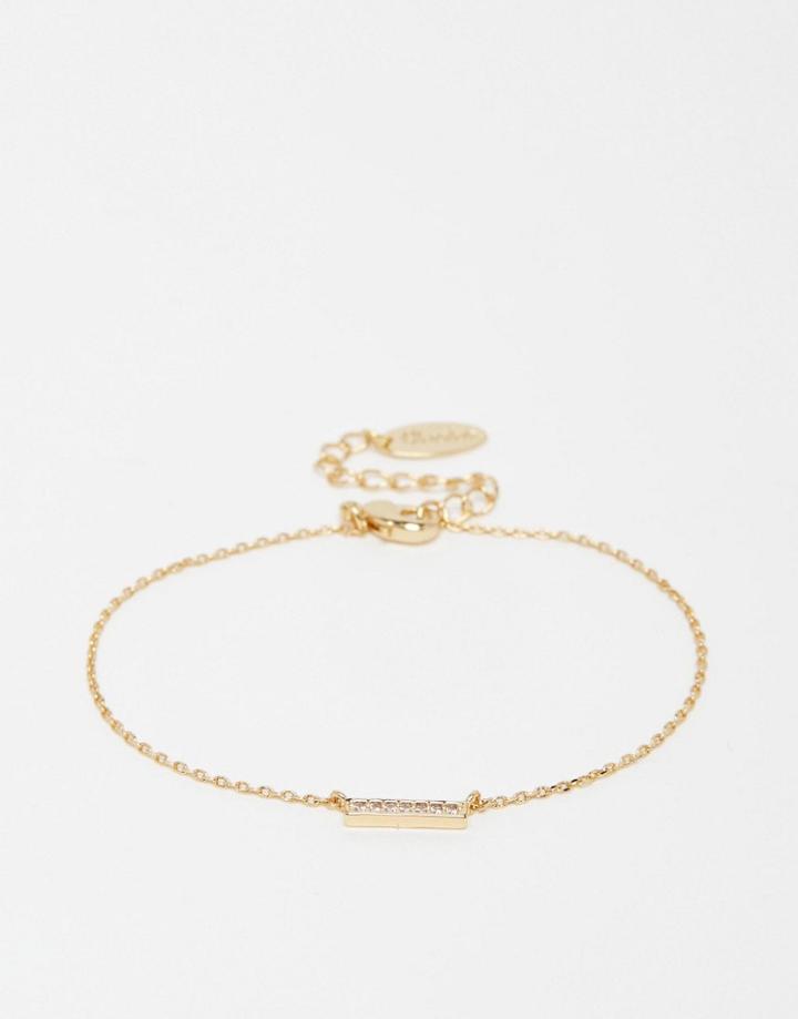 Orelia Crystal Bar Chain Bracelet - Pale Gold