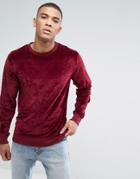 Bellfield Velour Sweatshirt - Red