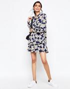 Ganni Coney Island Mini Skirt In Faded Flowers - Faded Flowers