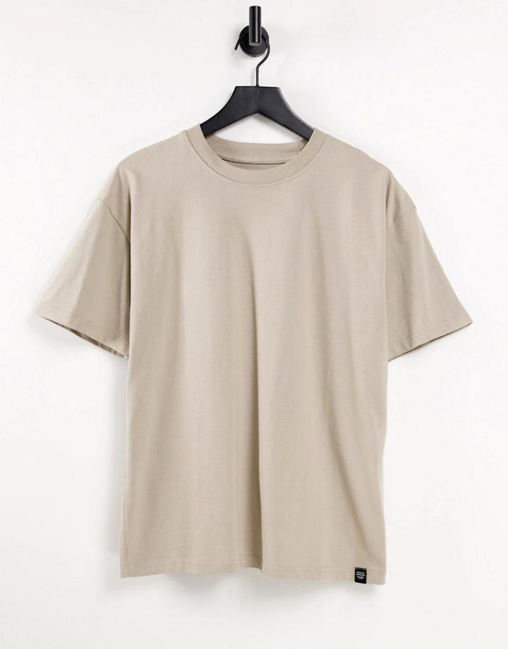 Pull & Bear Relaxed T-shirt In Beige-neutral