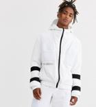 Collusion Zip Through Coat With Mesh Panels And Strapping Detail In White