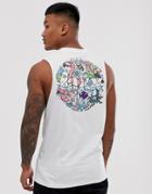 Friend Or Faux Technocolour Back Print Sleeveless T-shirt Tank-white