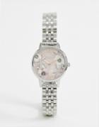 Olivia Burton Ob16sp07 Semi Precious Rose Quartz Bracelet Watch - Silver