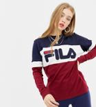 Fila Oversized Long Sleeve T-shirt With Large Front Logo In Color Block - Multi