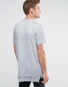 True Religion Longline Logo T-shirt - Heather Gray