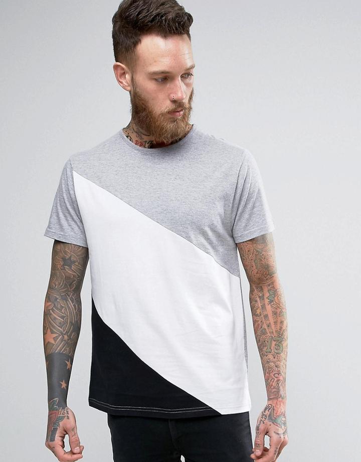 D-struct Cut And Sew T-shirt - Gray