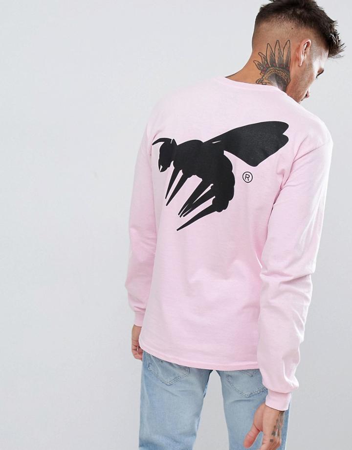 Abuze Ldn Script Logo Back Print Long Sleeve Top - Pink
