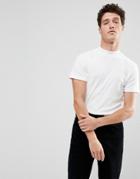 Selected Homme T-shirt With High Neck - White