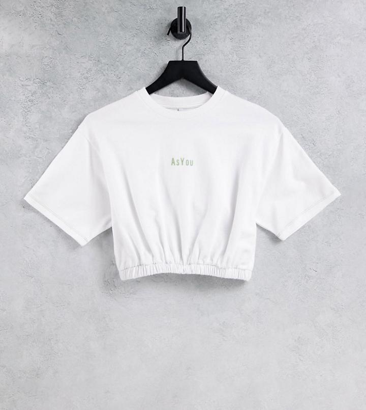 Asyou Branded Cropped T-shirt In White