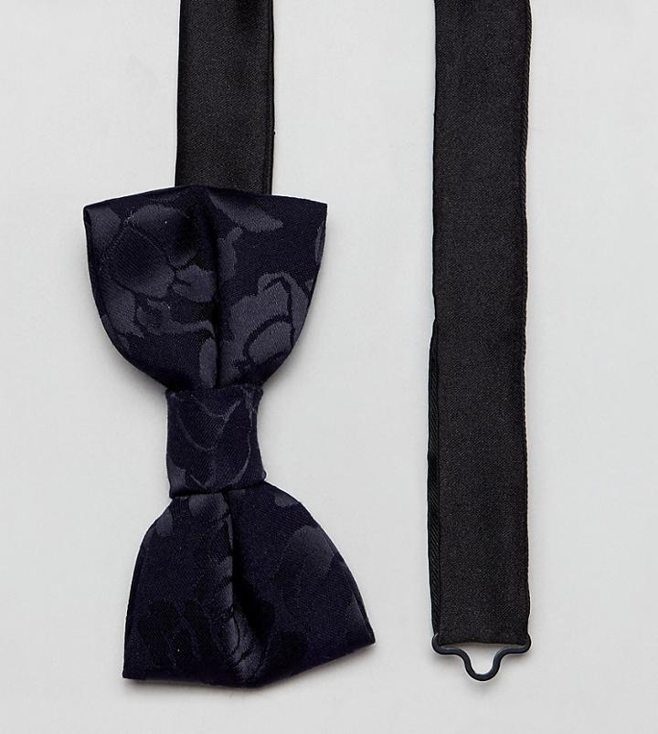 Heart & Dagger Bow Tie In Satin - Navy