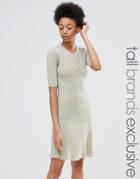 Adpt Tall Knitted Button Front Top - Pink
