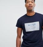 Nicce Box Logo T-shirt In Navy Exclusive To Asos - Navy