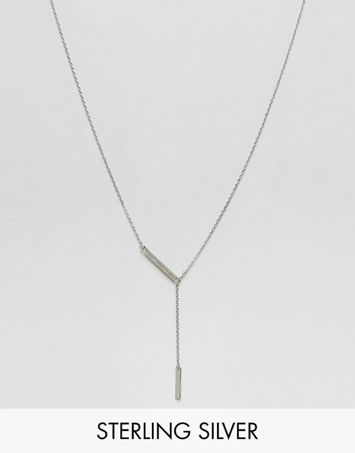 Nylon Silver Plated Thread Thru Necklace - Silver