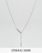 Nylon Silver Plated Thread Thru Necklace - Silver