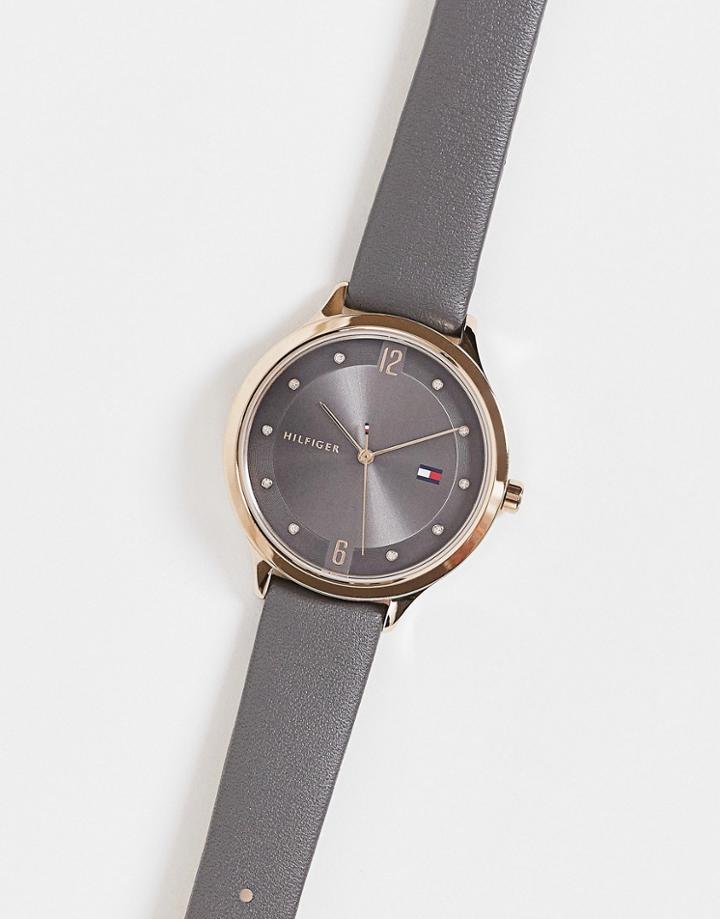 Tommy Hilfiger Women's Leather Watch In Gray 1782430
