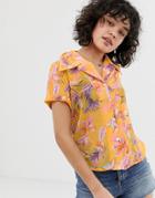 Wild Honey Relaxed Resort Shirt In Floral - Yellow