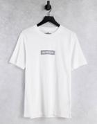 Calvin Klein Reflective Box Logo T-shirt In Bright White
