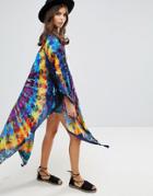 Asos Tie Dye Kimono Cape - Multi