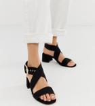 Asos Design Hip Hop Block Heeled Sandals In Black