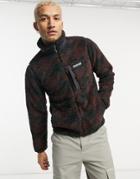 Columbia Winter Pass Printed Full Zip Fleece In Brown/black-red