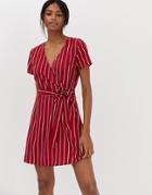 Vila Stripe Faux Wrap Dress - Multi