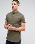 Jack & Jones Premium Slim Short Sleeve Oxford Shirt - Green