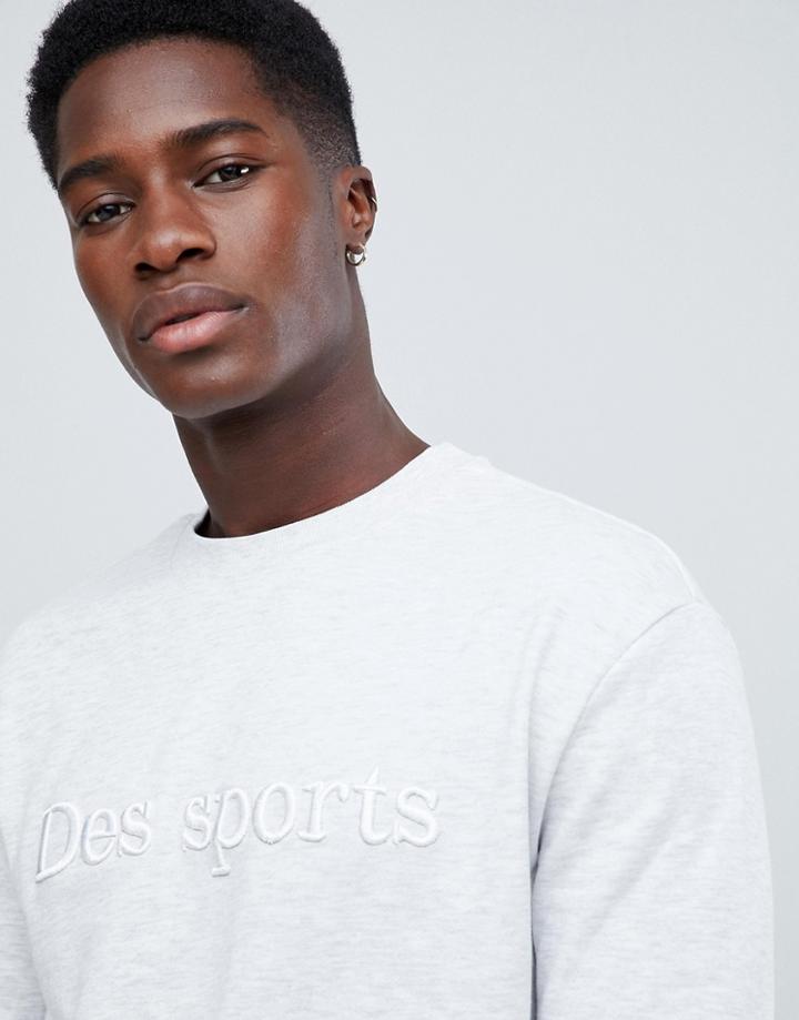 New Look Sweatshirt With Embroidery In Light Gray - Gray