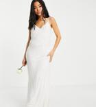 Virgos Lounge Petite Bridal Embellished Cami Dress In White