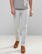 Asos Extreme Super Skinny Jeans In Heavy Bleach Wash - Blue