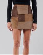 Hollister Color Block Mini Skirt In Brown