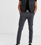 Asos Design Tall Skinny Chinos In Dark Gray
