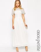 Asos Petite Premium Princess Cluster Maxi Dress - White