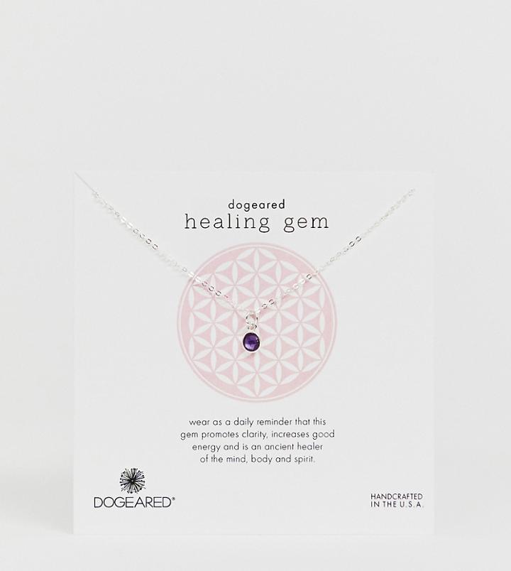 Dogeared Amethyst Gem Necklace On Giftcard - Silver