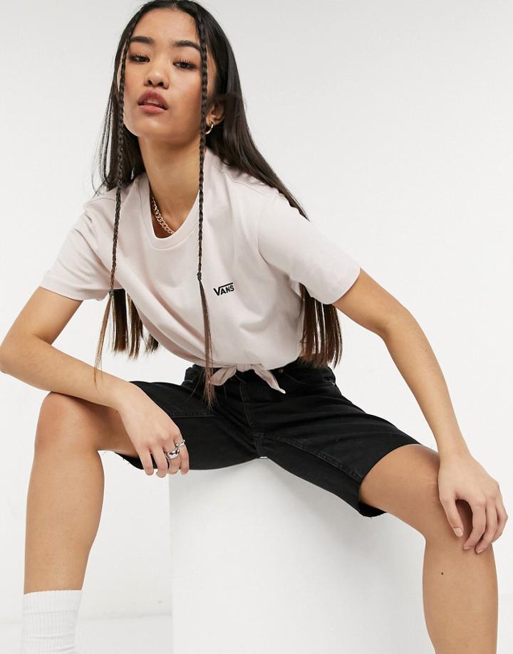 Vans Junior V Knot T-shirt In Pink-white