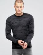 Jack & Jones Knitted Camo Sweater - Black